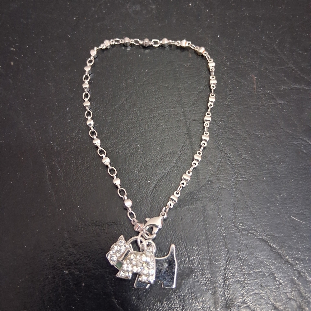 Silver Scottie Dog Charm Bracelet